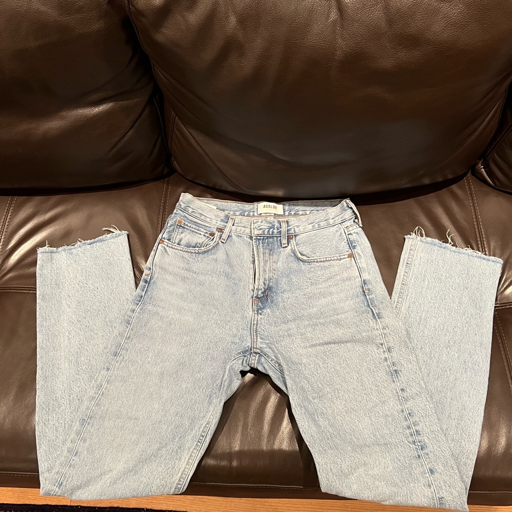 Agolde Pale Blue Straight Leg Jeans